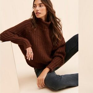 En Saison Brown Turtleneck Sweater